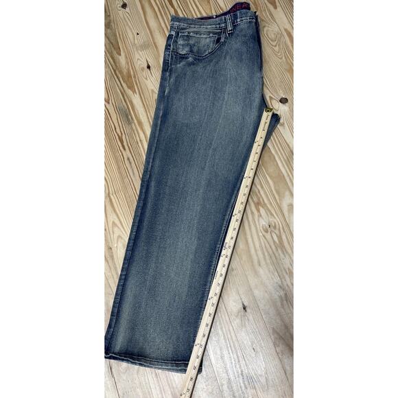 Linea Uomo Men's Size 44x30 Relaxed Straight Blue Cotton Blend Stretch Jeans - Picture 7 of 7